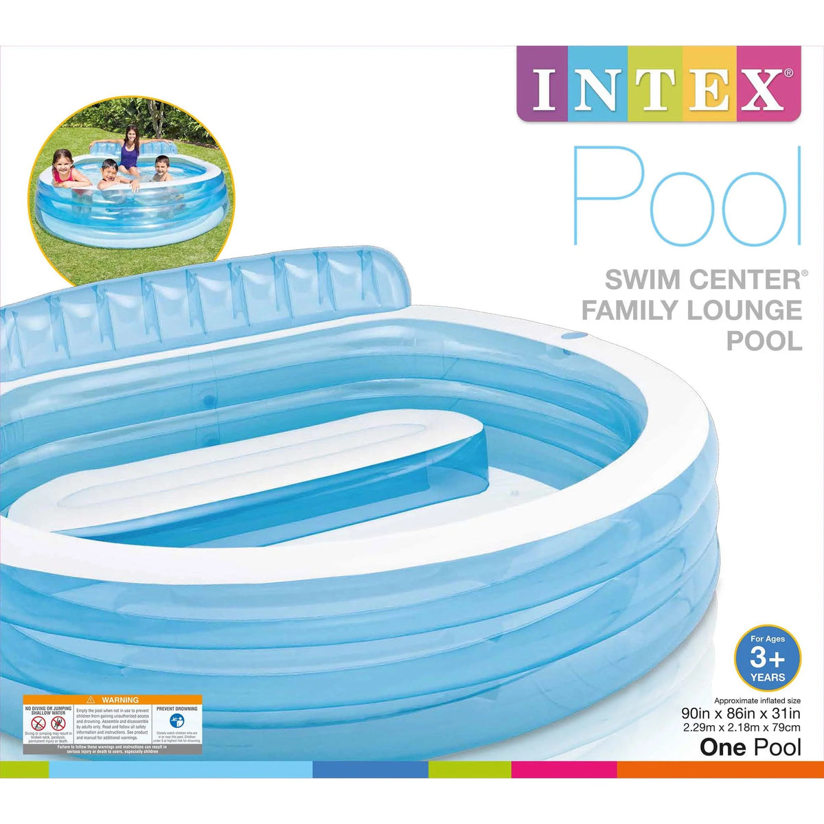 Round Inflatable Above Ground Pool with Seat and Backrest I918230