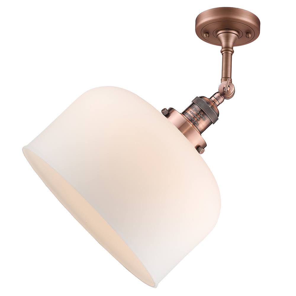 Large Bell 1 Light Semi Flush Mount (Nickel) A6268