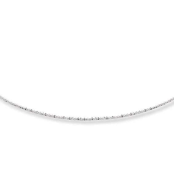 14K White Gold Adjustable Criss Cross Chain F4879