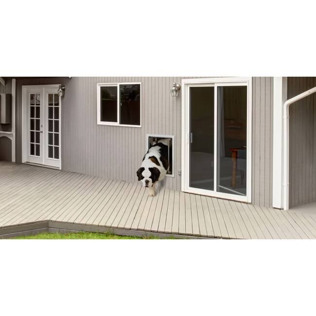White Large Wall Mount Pet Door L9043