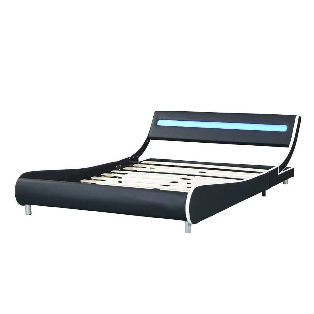 Faux Leather Upholstered Platform Bed Frame Queen Size G272834