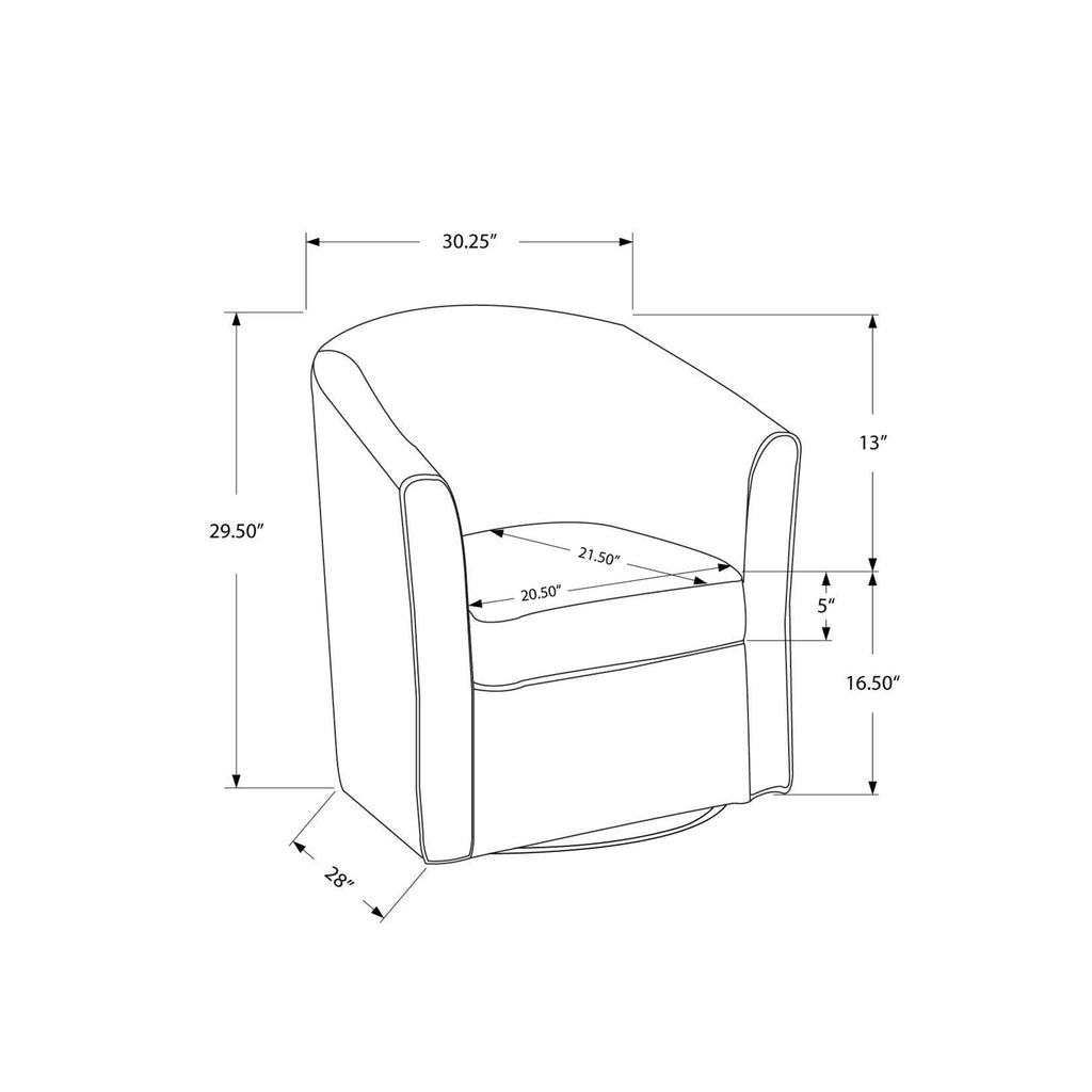 Swivel Grey Fabric Accent Chair B4074