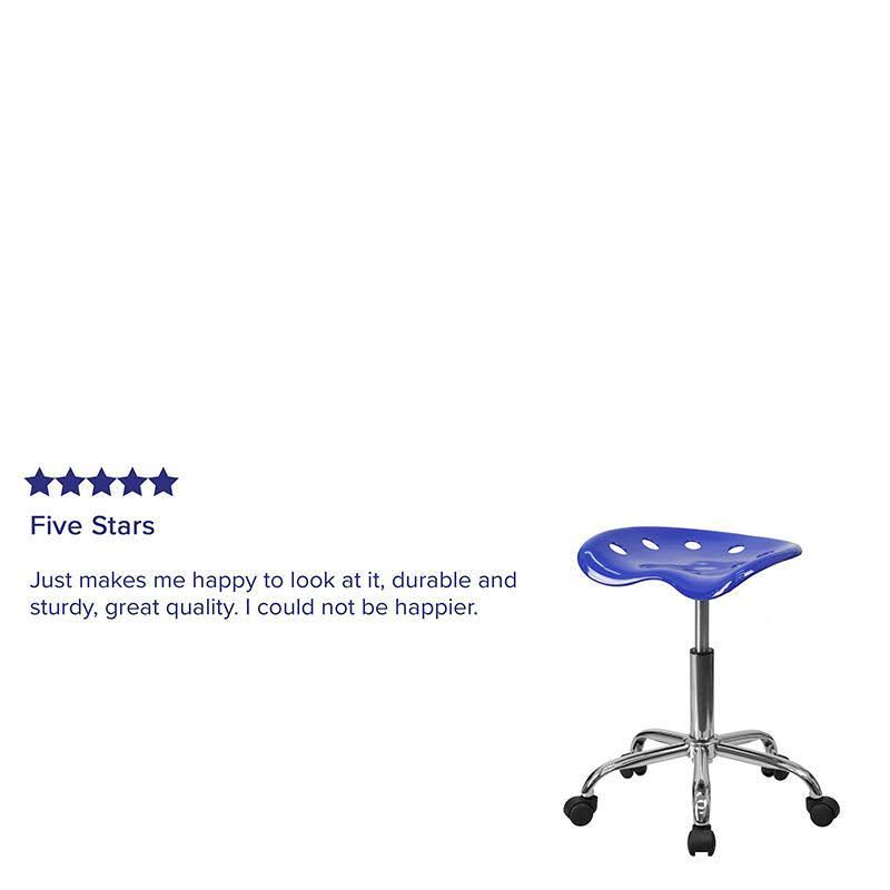 Nautical Blue Tractor Seat and Chrome Stool N38785