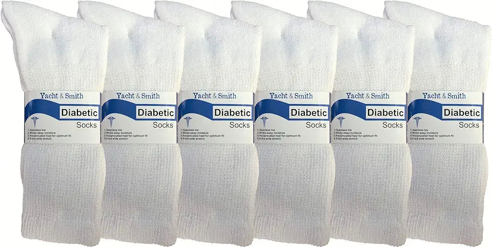 6 Pairs Men's Cotton Crew Socks V70715