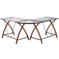 Glass L-Shape Desk with Keyboard Tray W85797