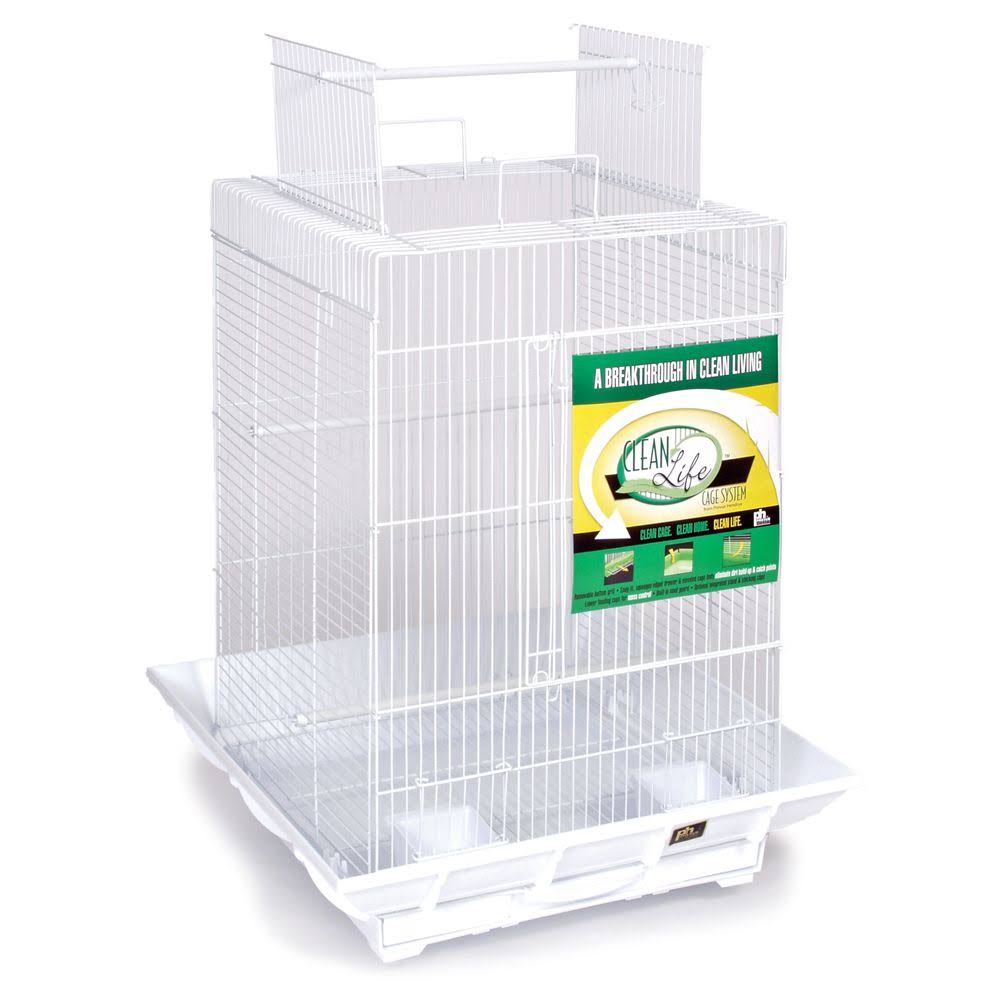 White Play Top Bird Cage A7613