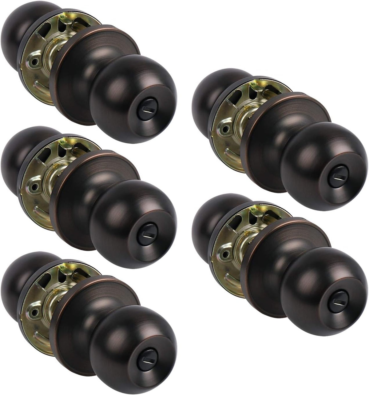 Oil Rubbed Bronze Door Knob Set with Concealed Screws J209