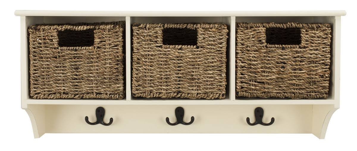 White Hanging 3 Basket Wall Rack G494