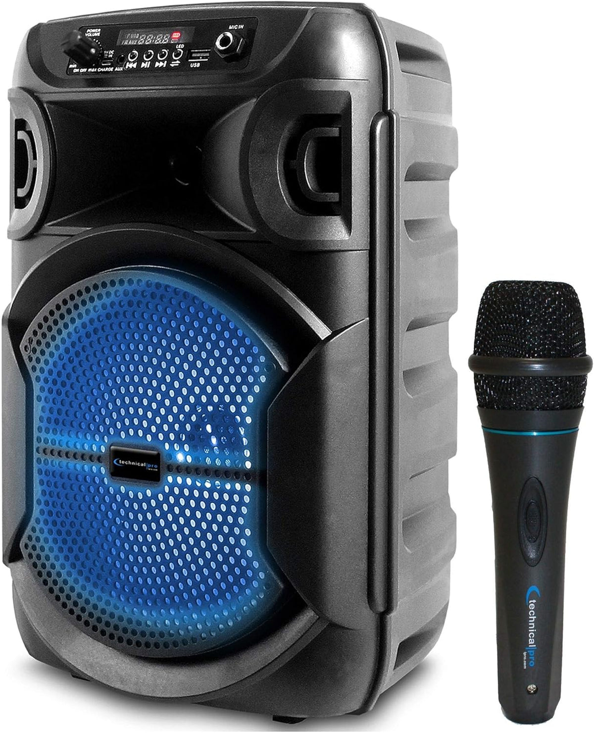 8 Inch Portable Bluetooth Karaoke Speaker with Microphone, Pack of 2 C4641