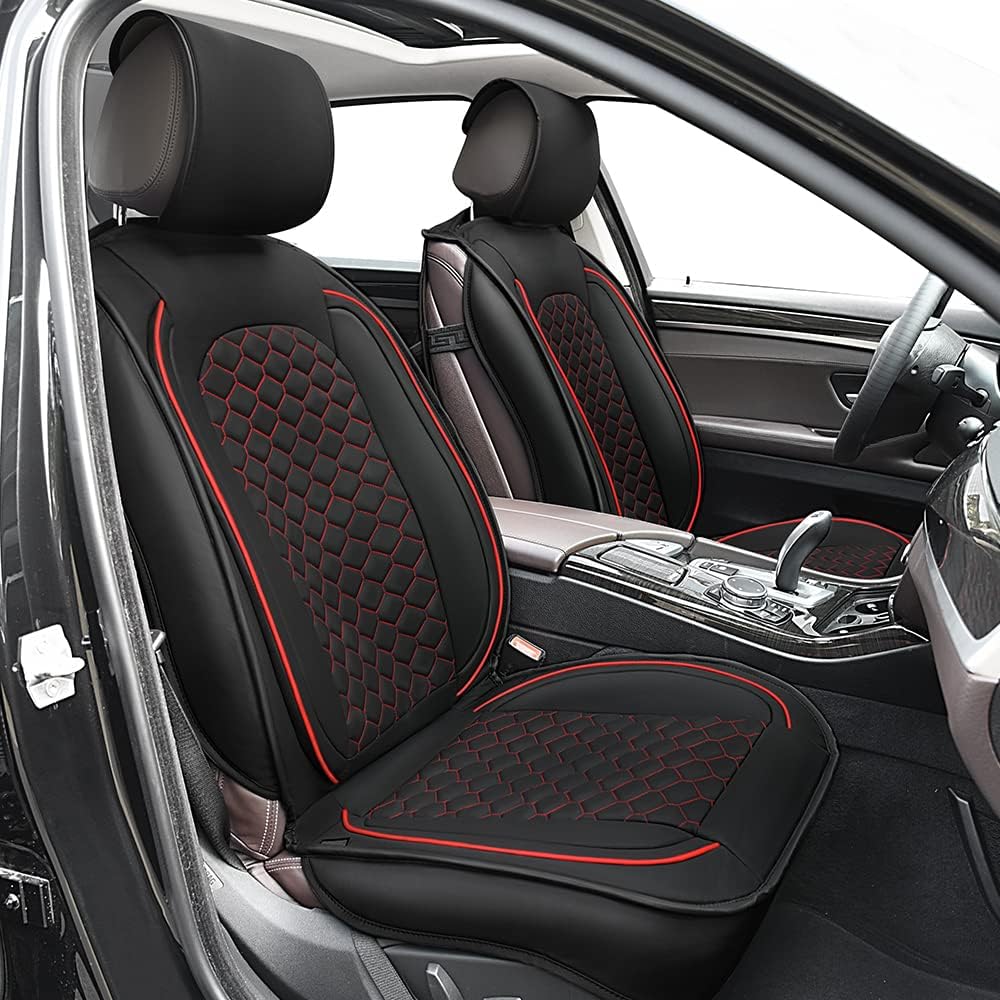 Black Leather Full Set Car Seat Covers with Steering Wheel Cover K932